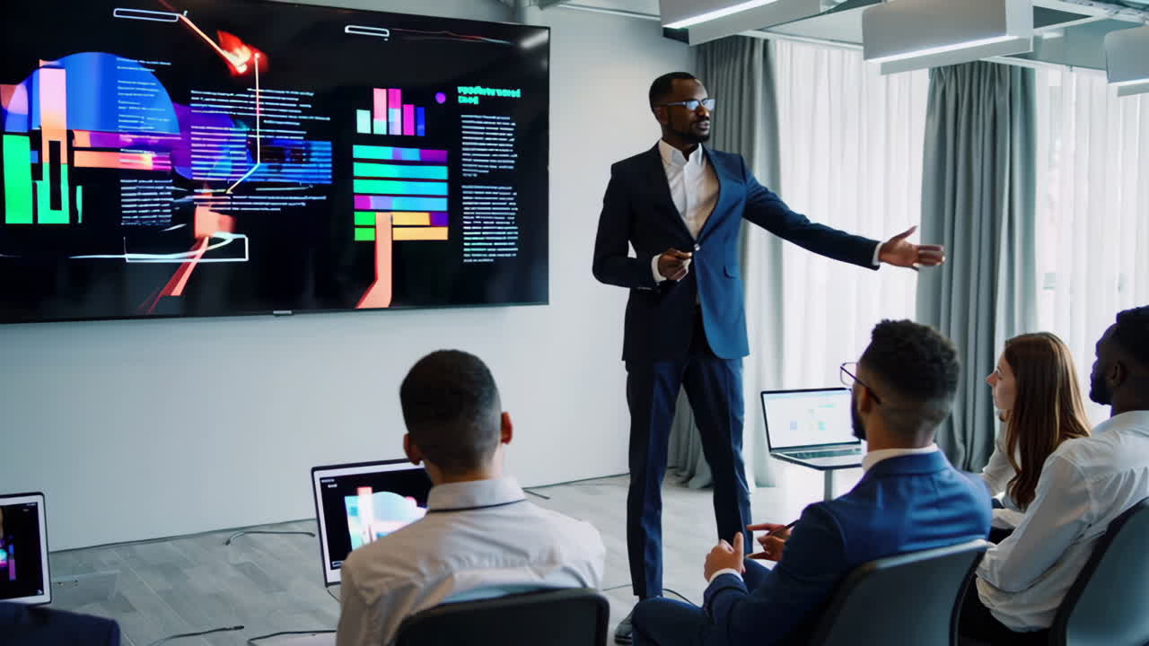 presentación de negocios en una sala de reuniones