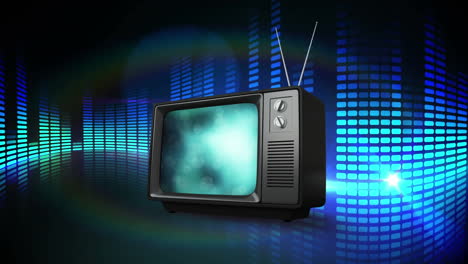 televisión en un fondo abstracto