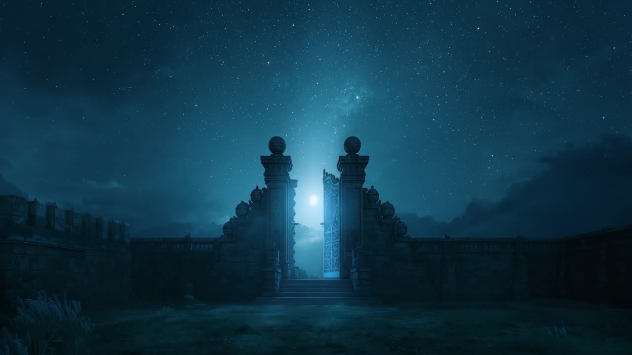 Mystical Gate at Night