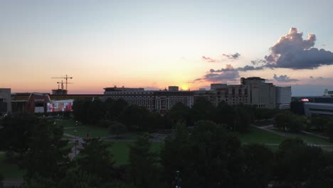 sunsetting over georgia downtown area in 4k