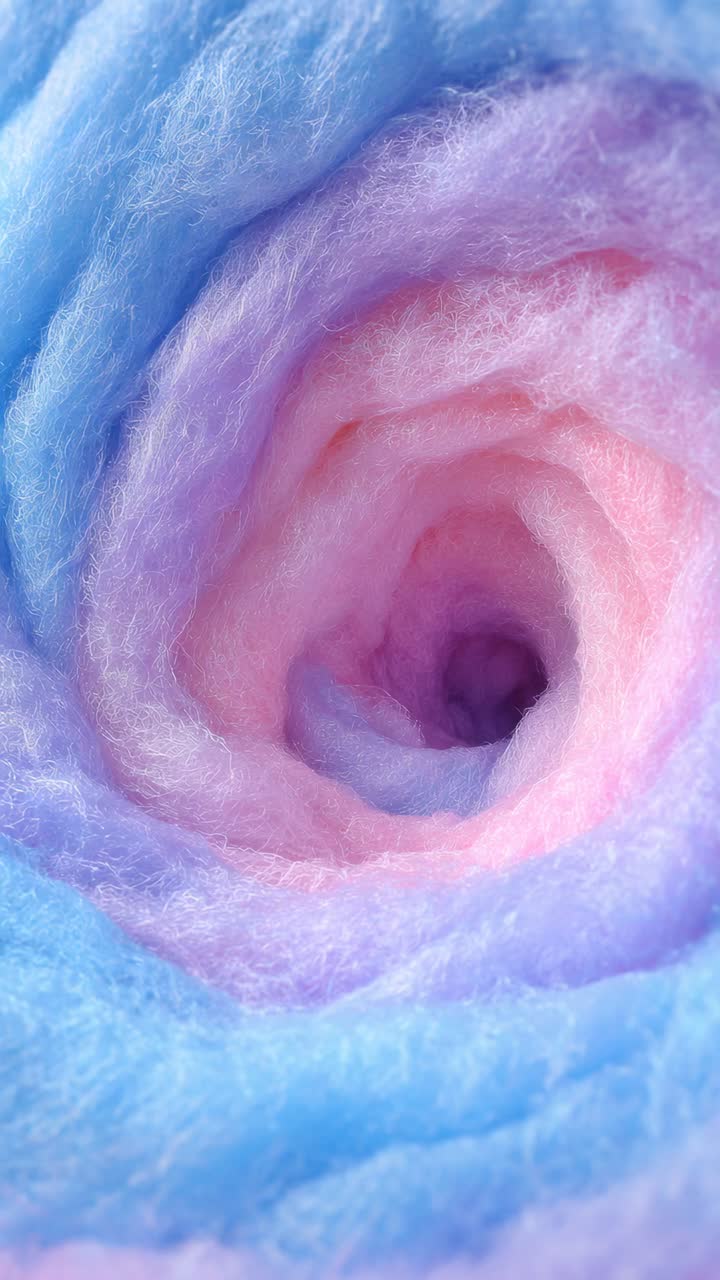 Tunnel astratto di zucchero filato rosa e blu