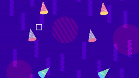 colors lines and geometric figures in blue background animation