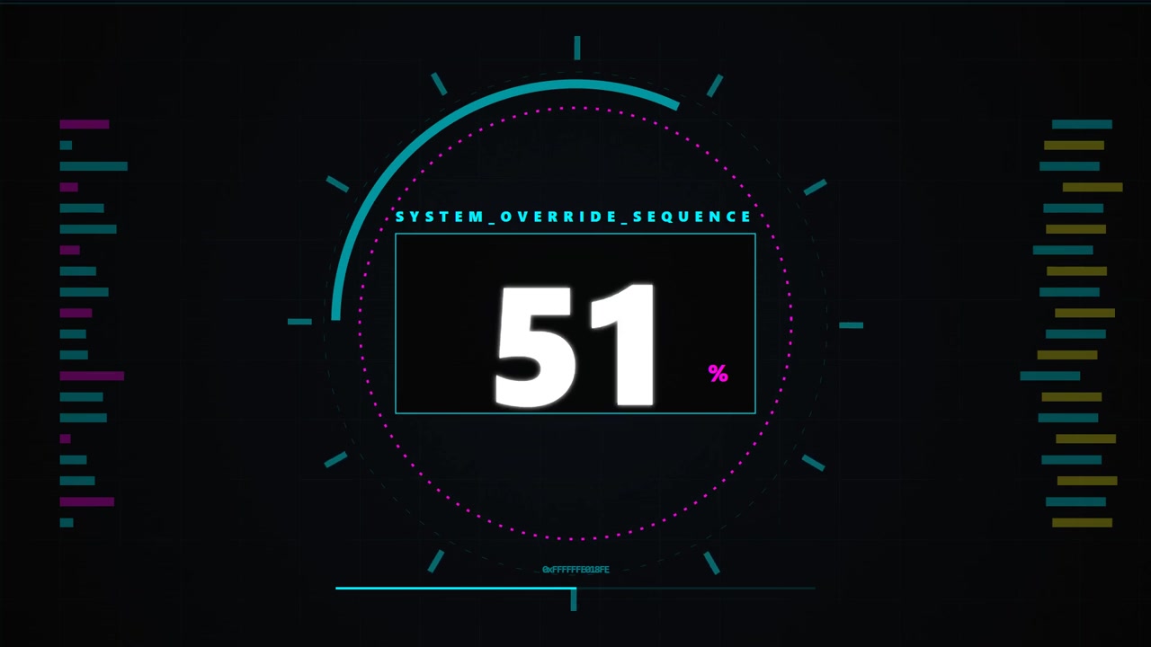 Digital System Override Sequence Percentage Loading Animation