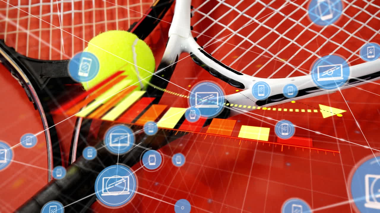 회색 배경에 그리드 네트워크에 대해 떠다니는 분자 구조의 디지털 애니메이션