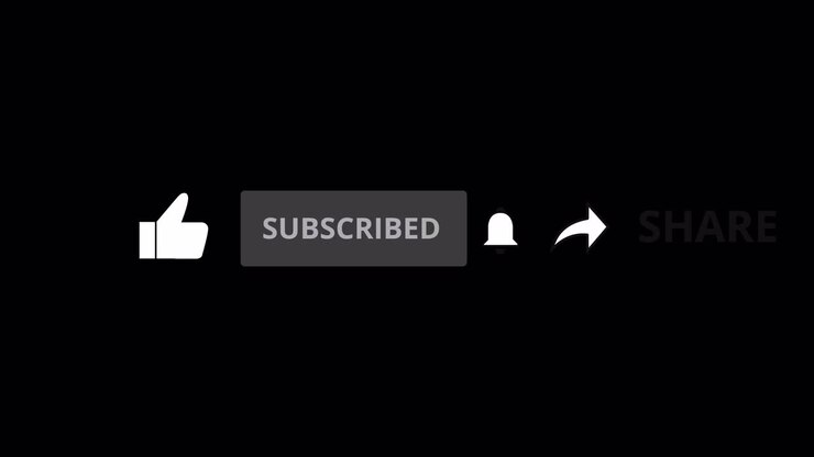 Original Subscribe Like Share CURSOR on black 2022 Transparent background 4k 60 fps