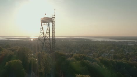 aalborg tower seen from drone