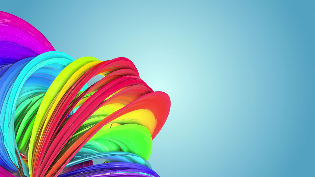 fondo sin costuras abstracto con cintas multicolores. las rayas del arco iris se mueven en círculo y se tuercen. 34