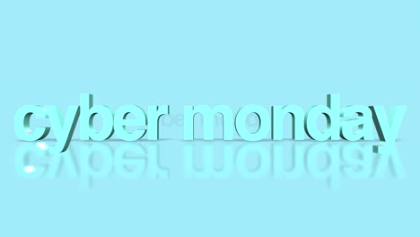 rolling cyber monday text on fresh blue gradient