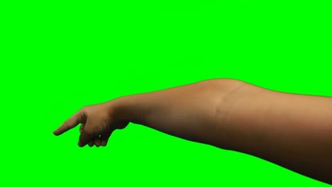 Person-making-hand-gesture-against-green-screen-background