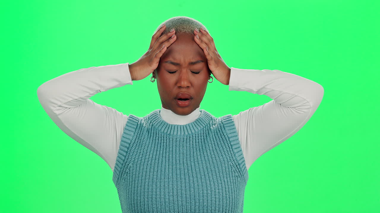 Woman experiencing headache and stress