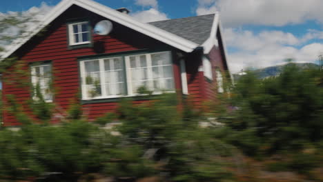 beautiful landscape of rural norway view from the window of the bus 4k video