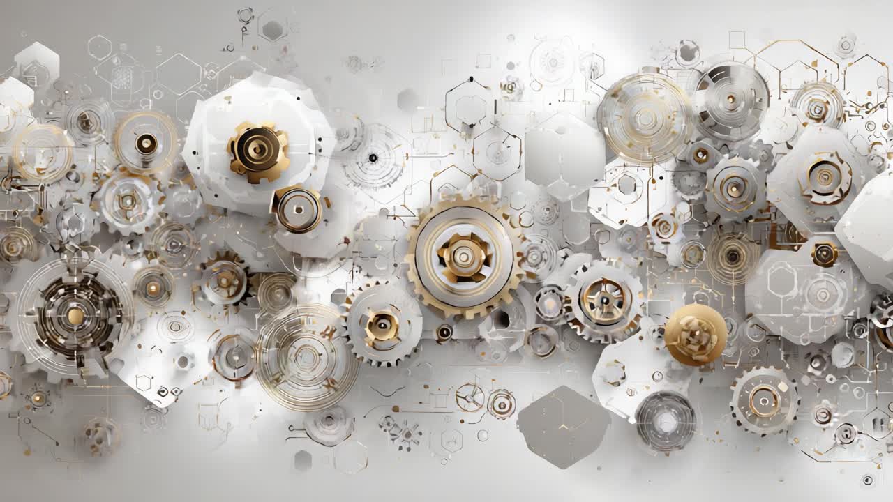 Intricate Mechanisms: A Close-Up Exploration of Geometric Gear Patterns and Designs Showcasing the Beauty of Modern Mechanic Artistry