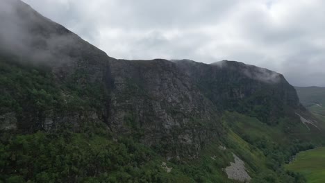 A-magnificent-drone-shot-through-a-valley-in-Northern-Scotland