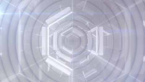 animación de círculos blancos sobre el túnel digital