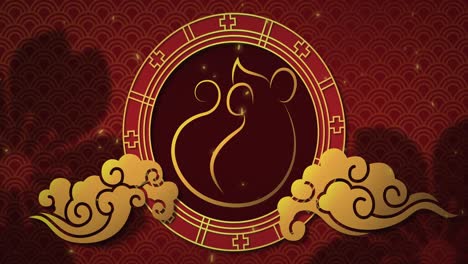 chinese new year animation of a rat in a spinning wheel 4k