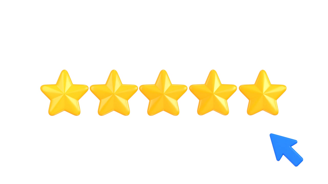 Mouse Cursor Clicking to Give a Five Star Rating