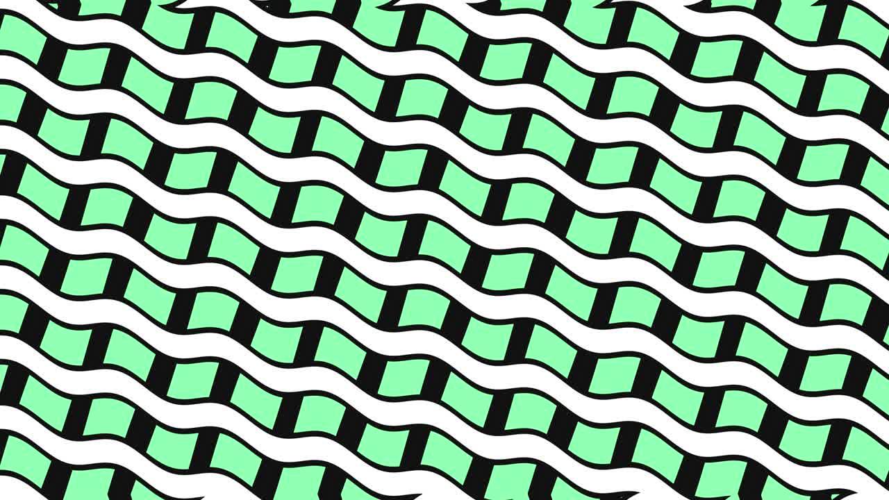Graphic 2D video pattern with wave effect, which rotates to the left