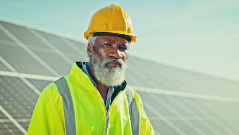 senior engineer man, solar panel