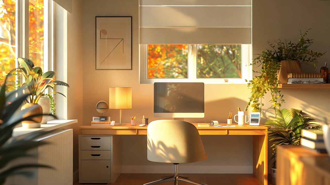 Bright and Cozy Home Office Setup