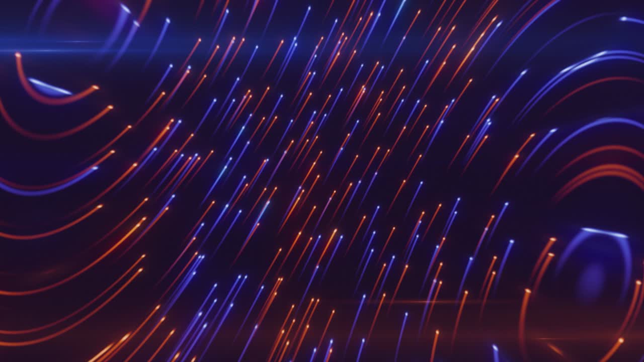 fondo de neón abstracto de líneas de luz girando en el espacio. bucle sin costuras 3d render