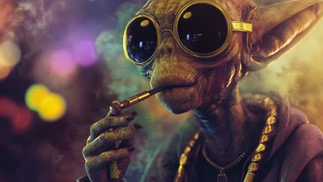 alien character in a night scene
