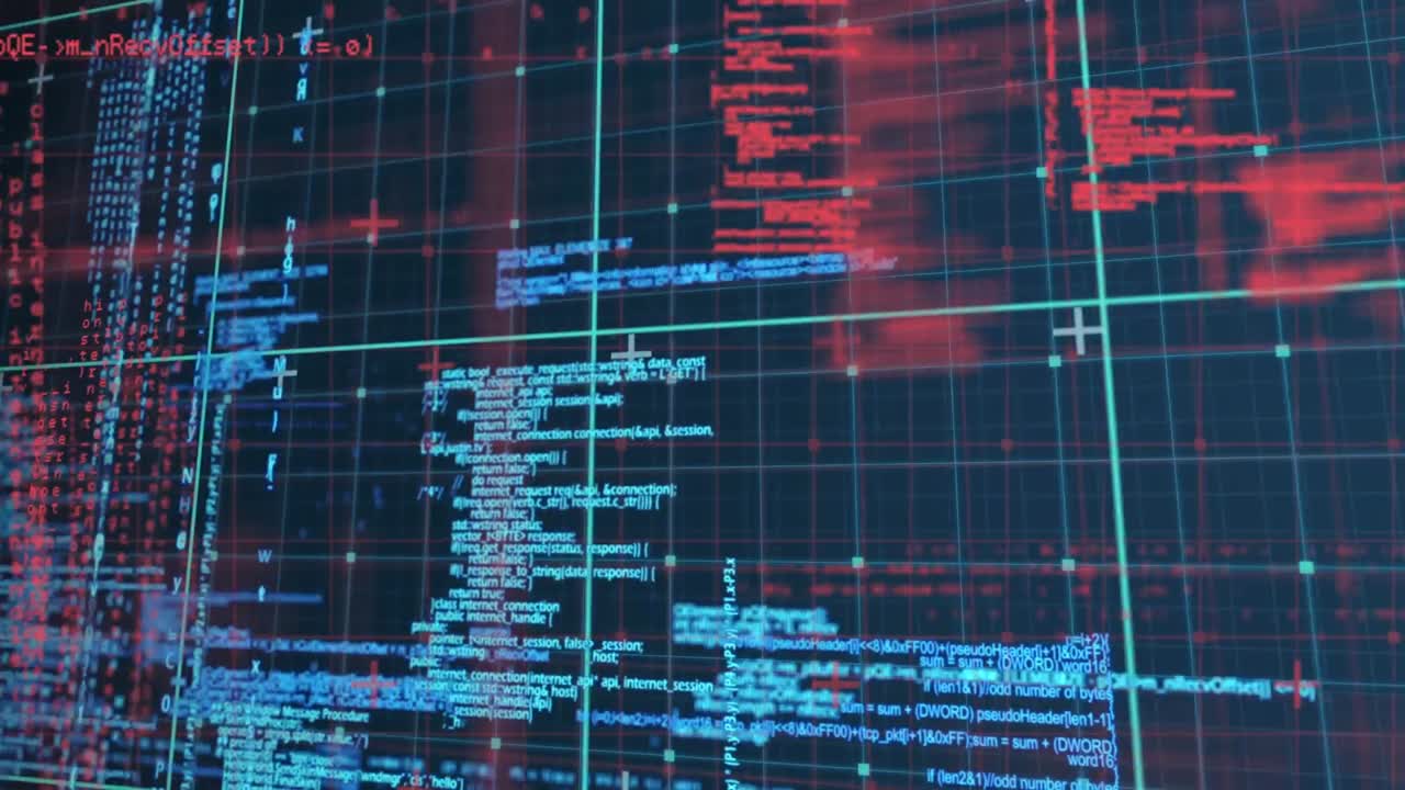 animación del procesamiento de datos científicos sobre un fondo oscuro
