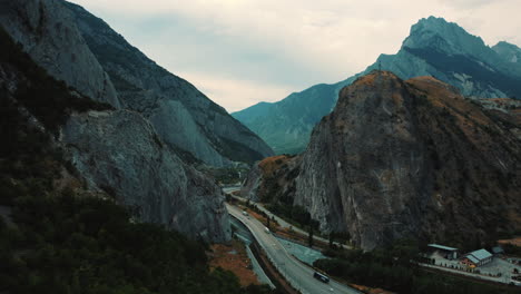 mountainous valley with highway