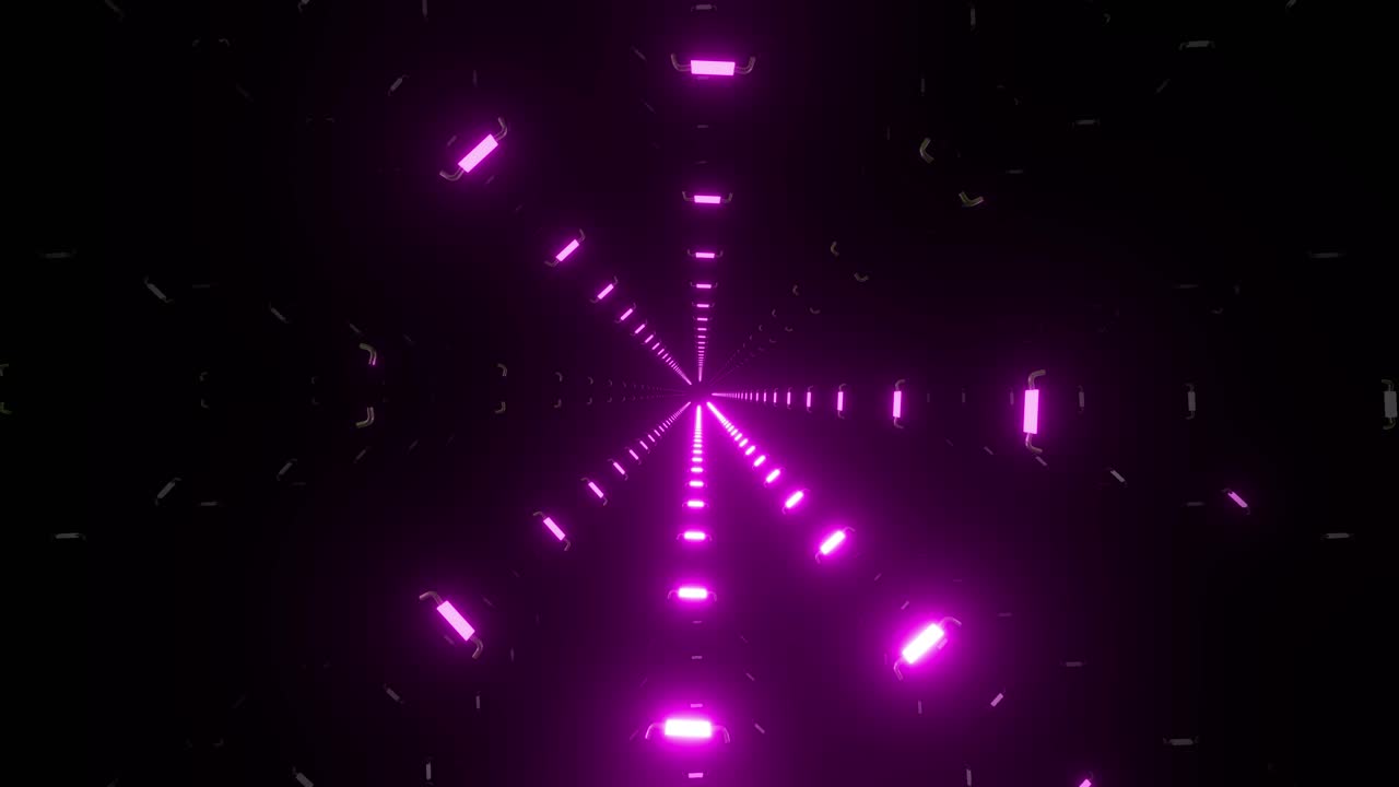 Pink Neon Glowing Tunnel