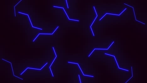 patrón de zigzag de neón azul en filas