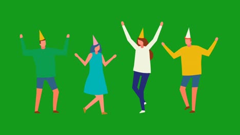 celebrating people green screen motion graphics