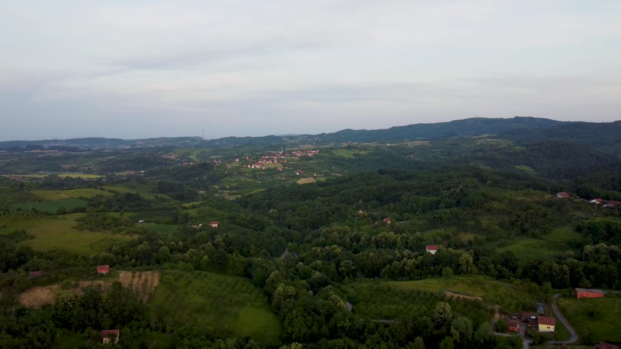 Drone Footage of Lush Green Hills in a Remote Bosnian Countryside