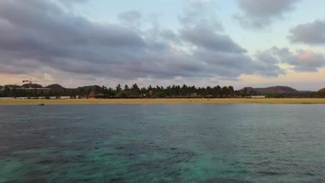 Blue-water-at-Kuta-Beach-at-Mandalika,-Lombok,-Indonesia