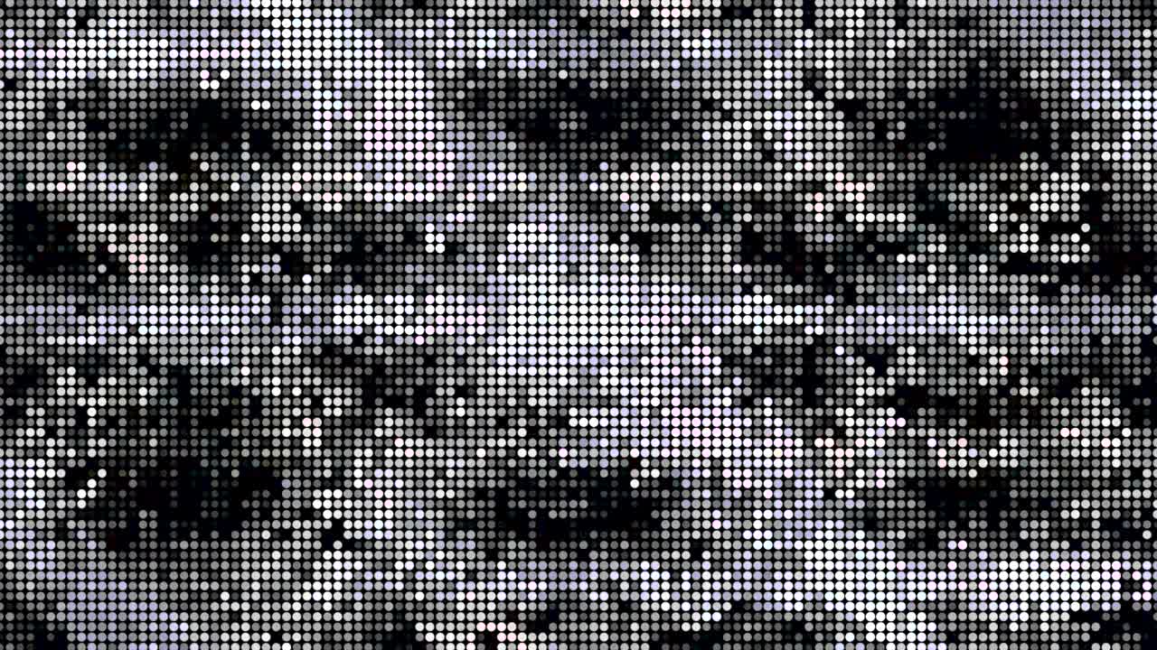 fondo monocromático pixelado que imita la cascada digital, bucle sin costuras. diseño. patrón brillante con rayas borrosas y partículas en movimiento