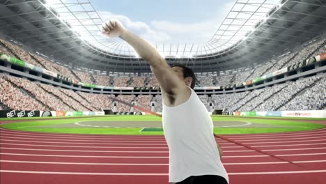 male athlete throwing the javelin