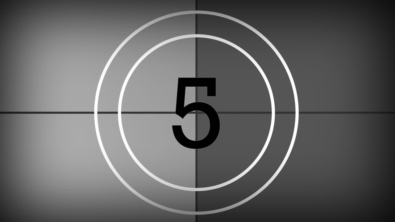 Retro Film Countdown Timer from Ten to Zero