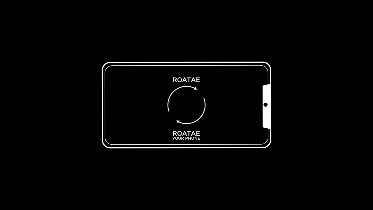 Roter mobiltelefon: vertikal videoikon animation, transparent baggrund, symbol for enhedsrotation.