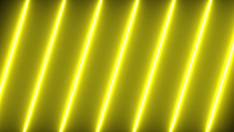 Diagonal-yellow-neon-lines-flashing-on-a-black-background,-yellow-background-abstract-with-seamless-loop