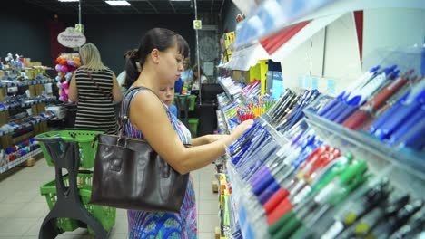 vinnitsa, ukraine - august 20, 2018: back to school. purchase of stationery