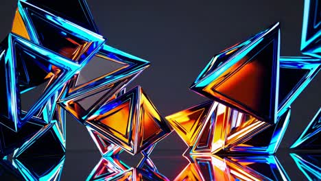 abstract geometric shapes with neon lighting