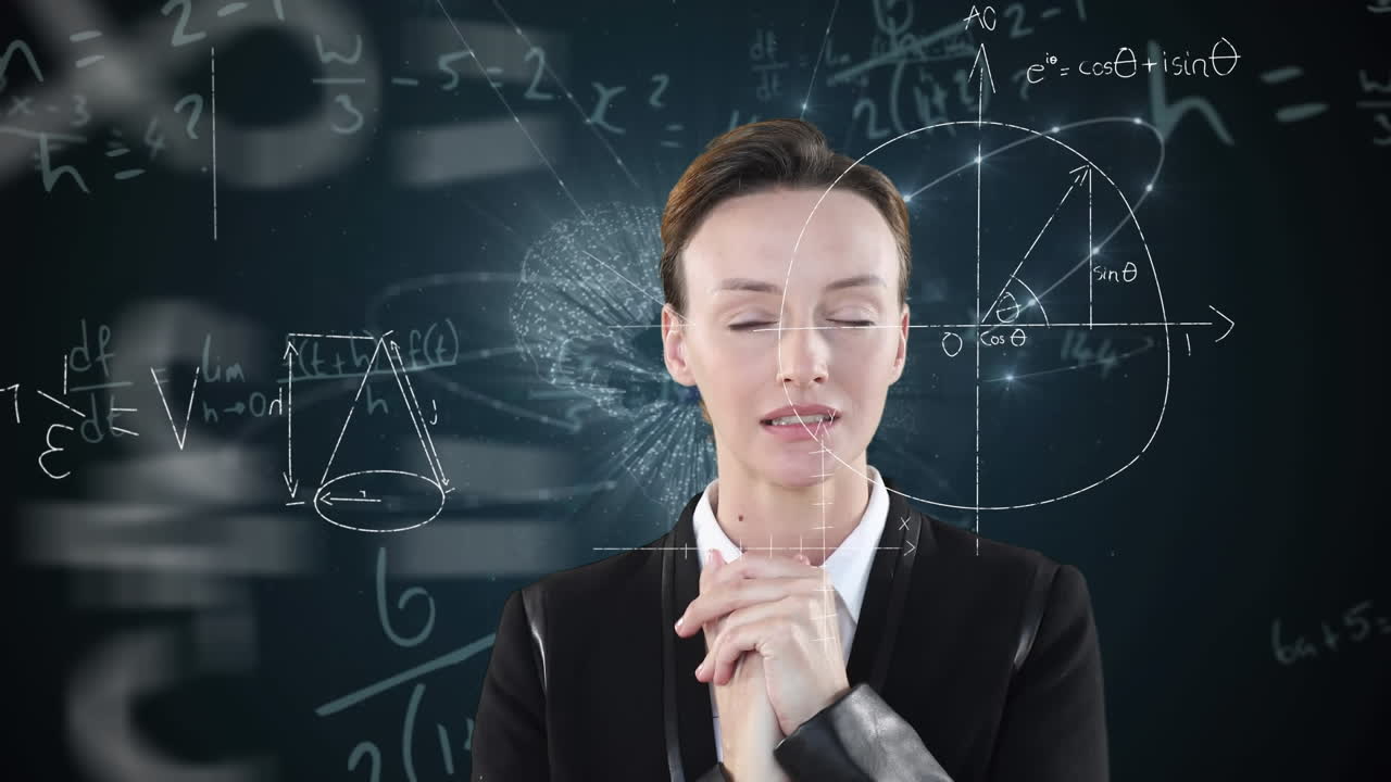 애니메이션 수학 방정식, 신경 은 백인 여성 손을 마사지와 함께 지구를 둘러싼 방패