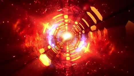 abstracto volando digital warp estallido movimiento y iluminado brillo amarillo matriz luz efecto futurista en el túnel. fondo de neón futurista, líneas brillantes ultravioleta, rayos láser, velocidad de la luz. 4k 3d
