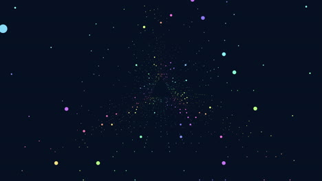puntos flotantes coloridos en fondo negro diseño futurista