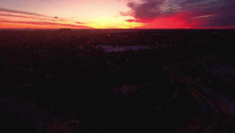 Drone-footage-of-Calgary's-winter-wonderland-during-a-beautiful-sunrise