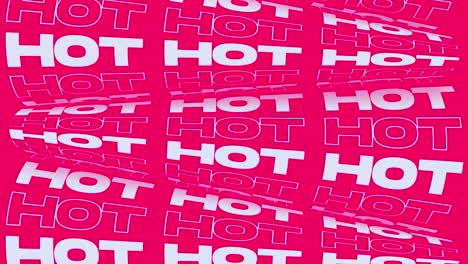 hot bright pink promotional animation background loop. perceptible word rolls sign banner for promo advertising. flashy hot social media kinetic marketing announcement video.