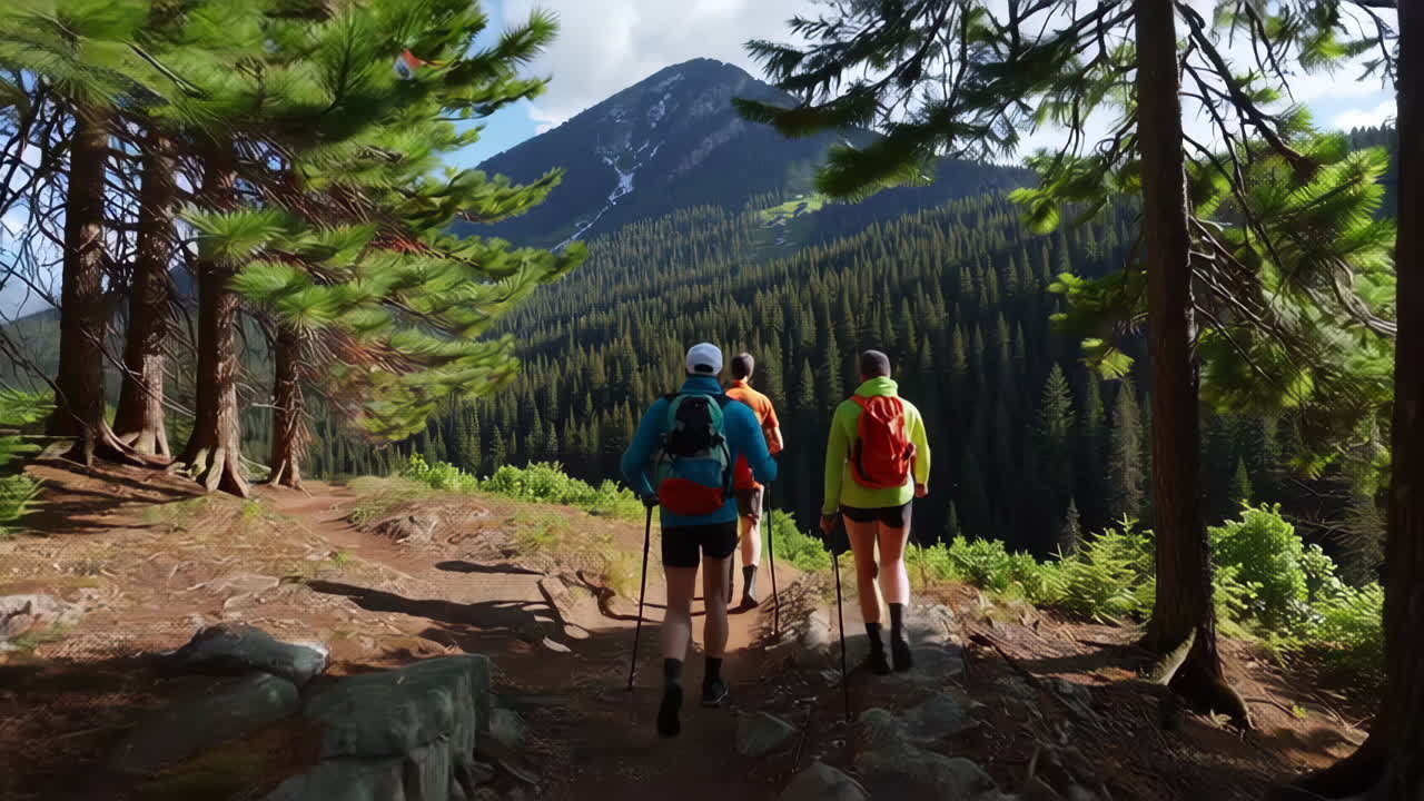 산길 에 있는 산책자 들