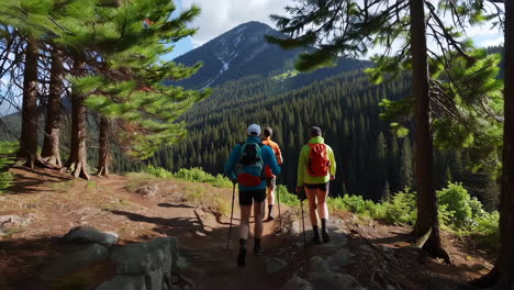 excursionistas en un sendero de montaña