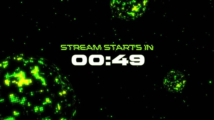 Digital Green Countdown Timer for Stream Starting Soon