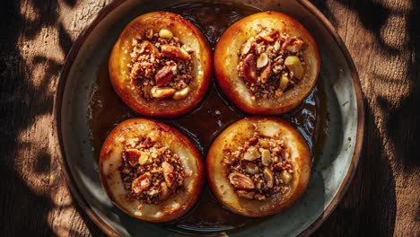 deliciosas manzanas al horno con relleno de canela de nuez