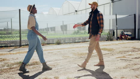 business deal in a greenhouse