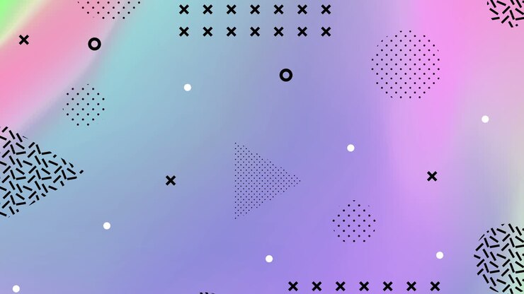 Modern Abstract Geometric Shapes on Shifting Gradient Background